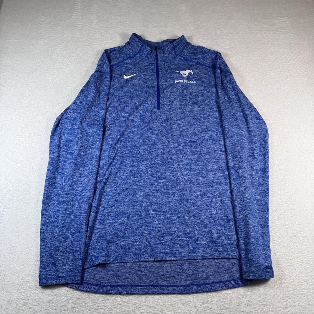 Nike SMU‎ basketball dri fit quarter zip long sleeve performance men's XL blue